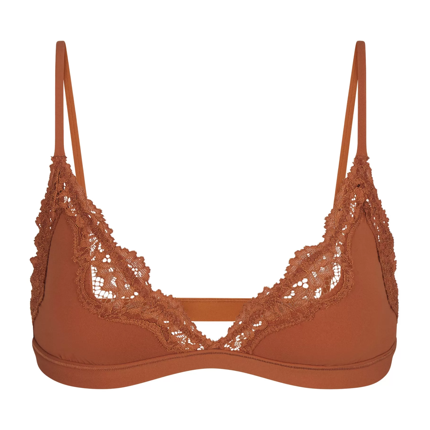 Skims plunge*FITS EVERYBODY CORDED LACE TRIANGLE BRALETTE | BRONZE