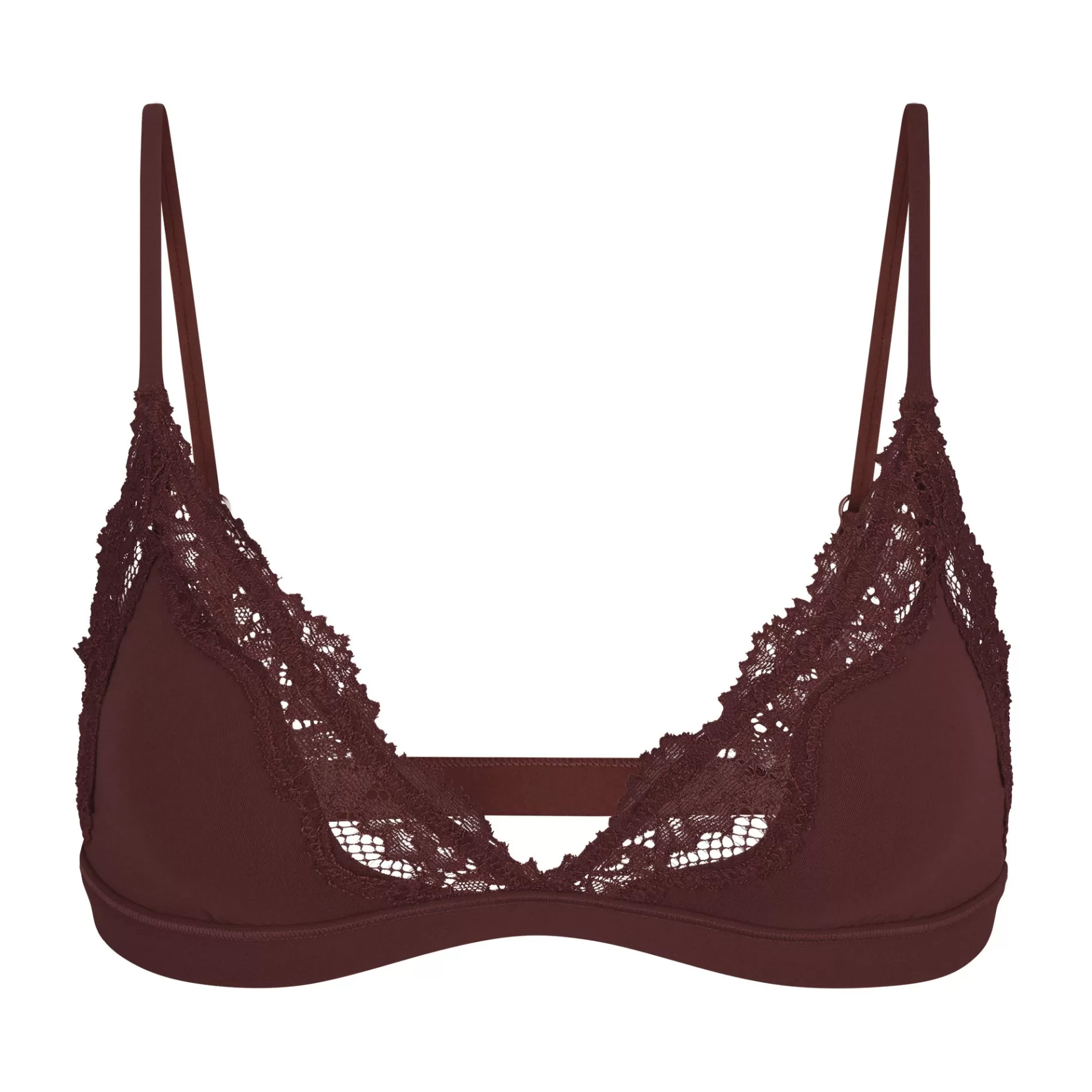 Skims plunge*FITS EVERYBODY CORDED LACE TRIANGLE BRALETTE | COCOA