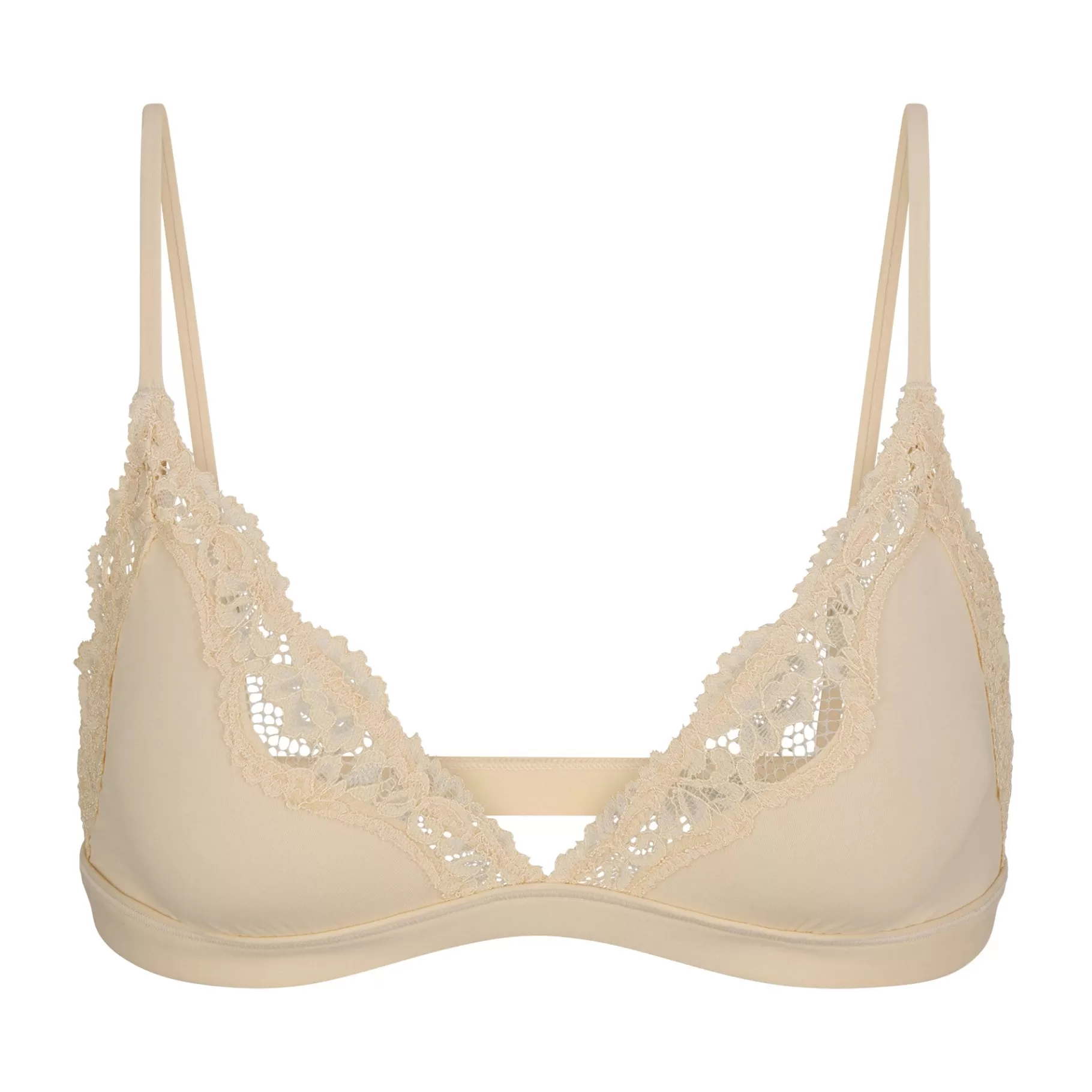 Skims plunge*FITS EVERYBODY CORDED LACE TRIANGLE BRALETTE | SAND