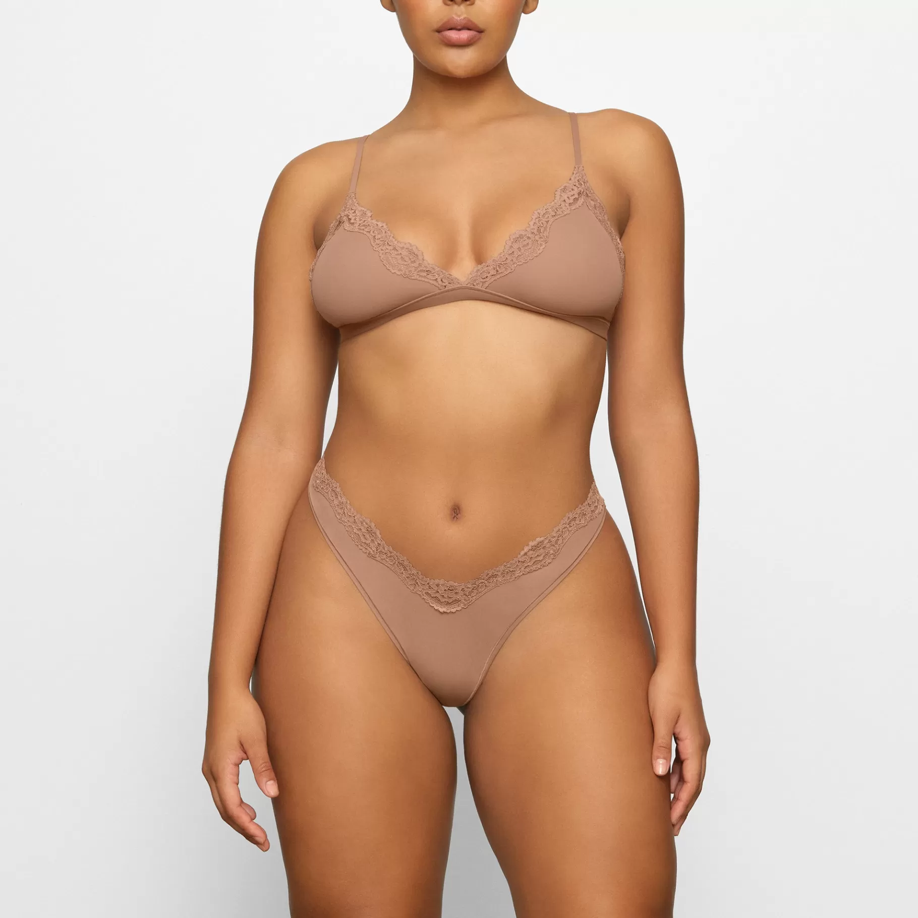 Skims plunge*FITS EVERYBODY CORDED LACE TRIANGLE BRALETTE | SIENNA