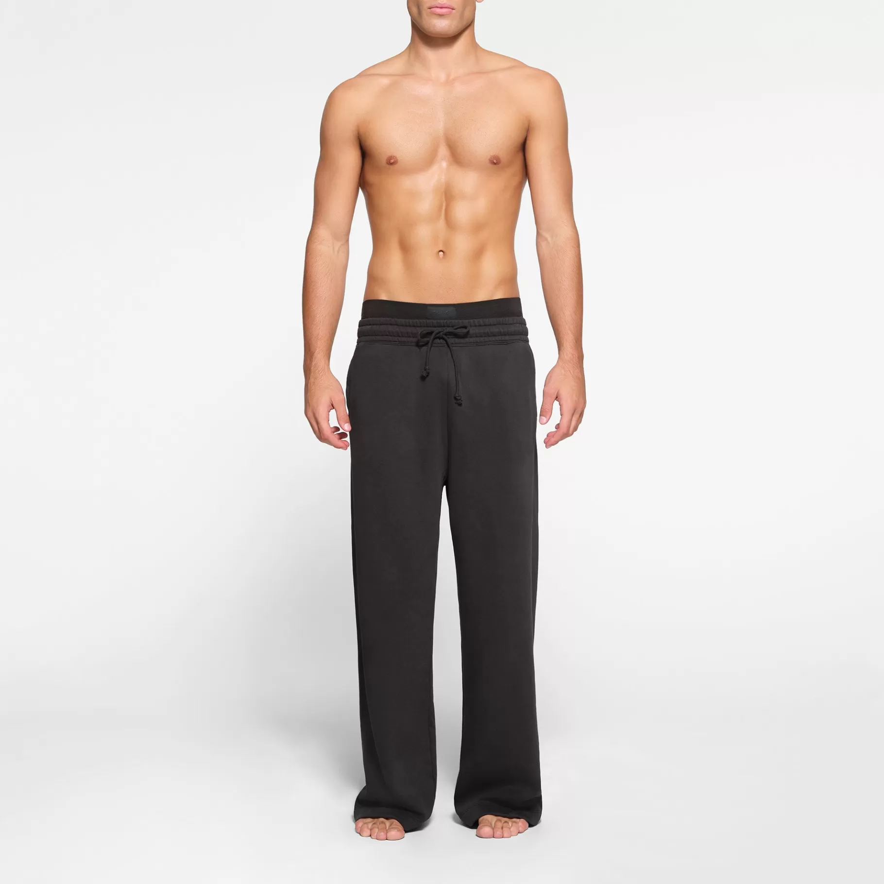 Skims bottoms*FLEECE LOUNGE MENS OVERSIZED STRAIGHT LEG PANT | WASHED ONYX WASHED+ONYX