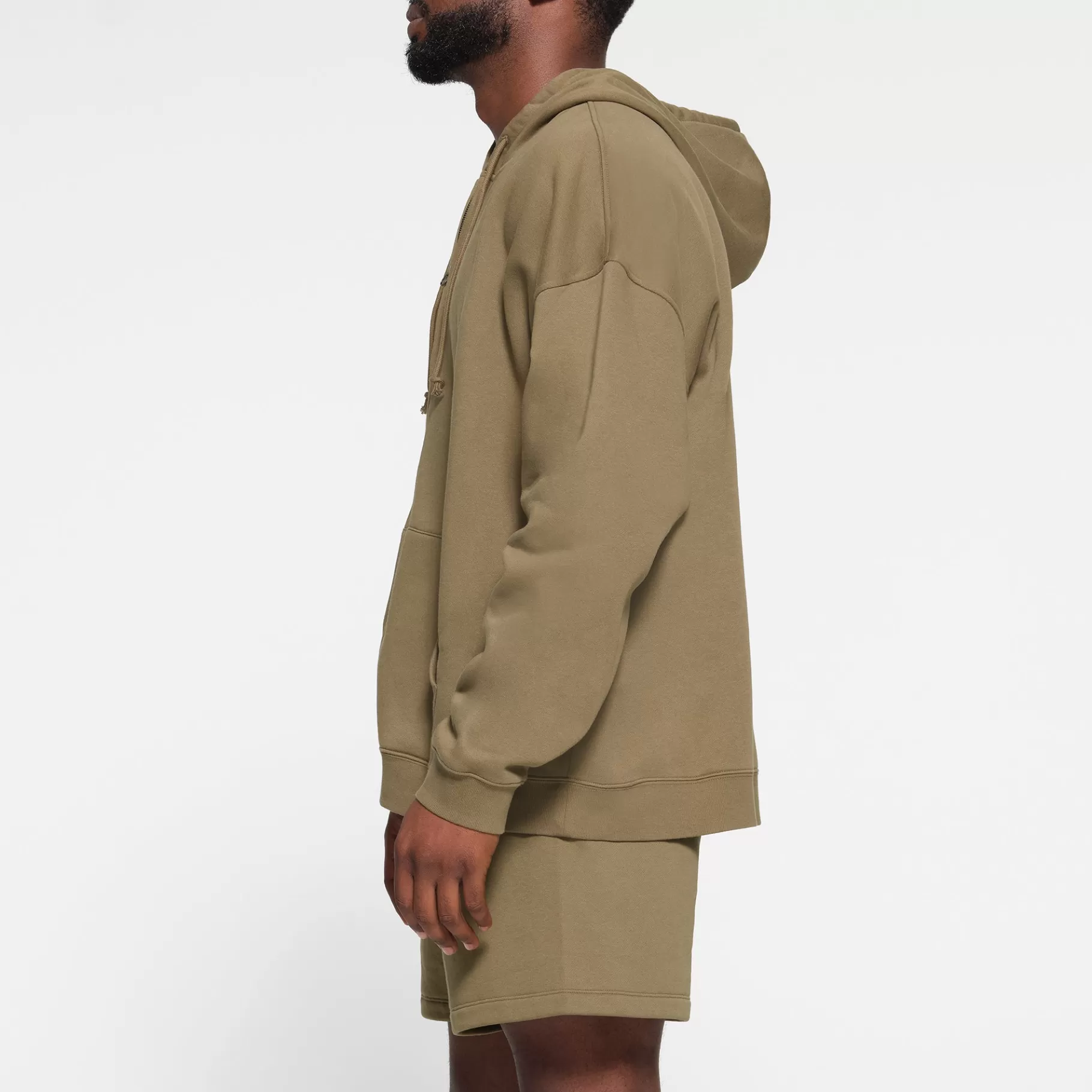 Skims loungewear*FLEECE LOUNGE MENS OVERSIZED ZIP UP HOODIE | ARMY