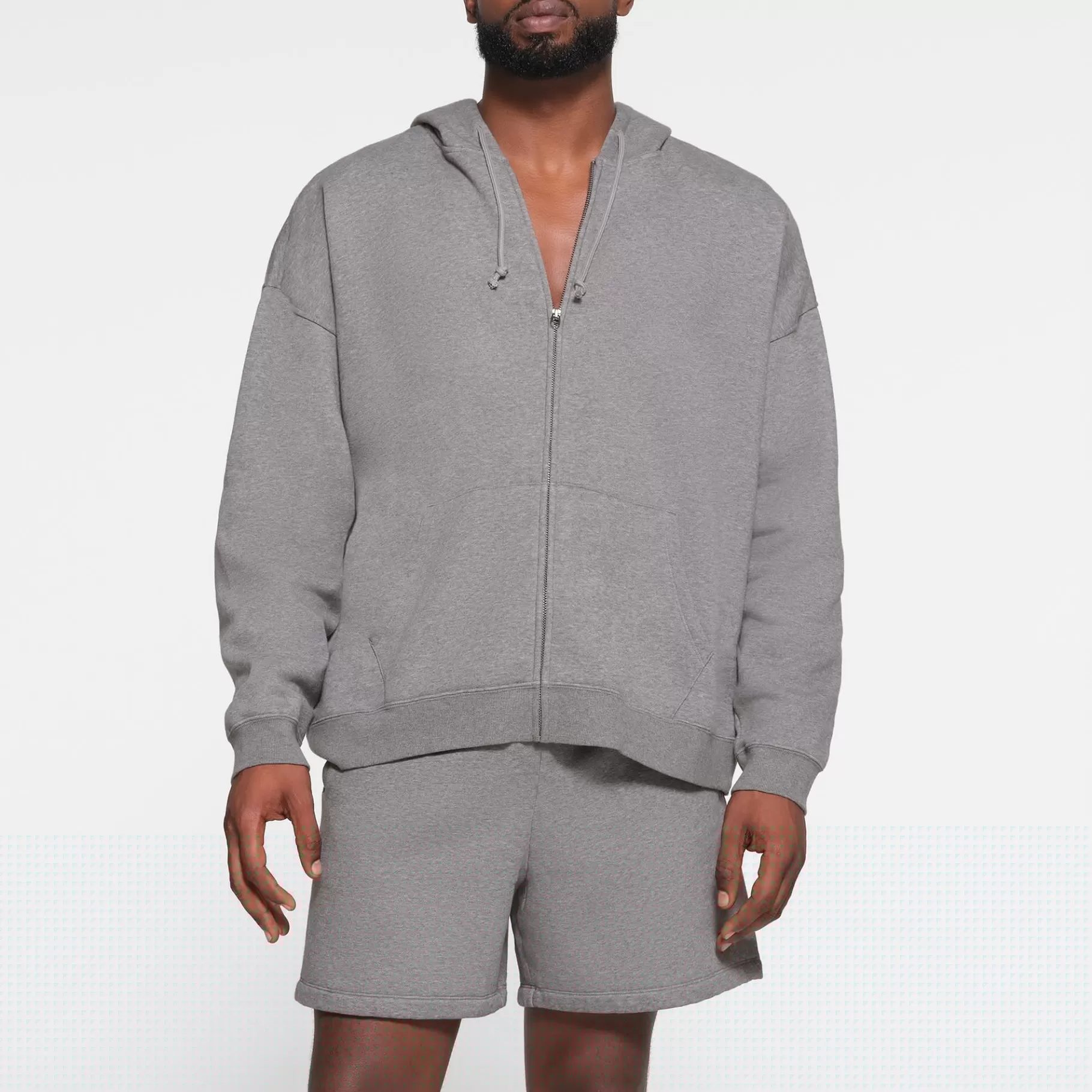 Skims loungewear*FLEECE LOUNGE MENS OVERSIZED ZIP UP HOODIE | DARK HEATHER GREY DARK+HEATHER+GREY