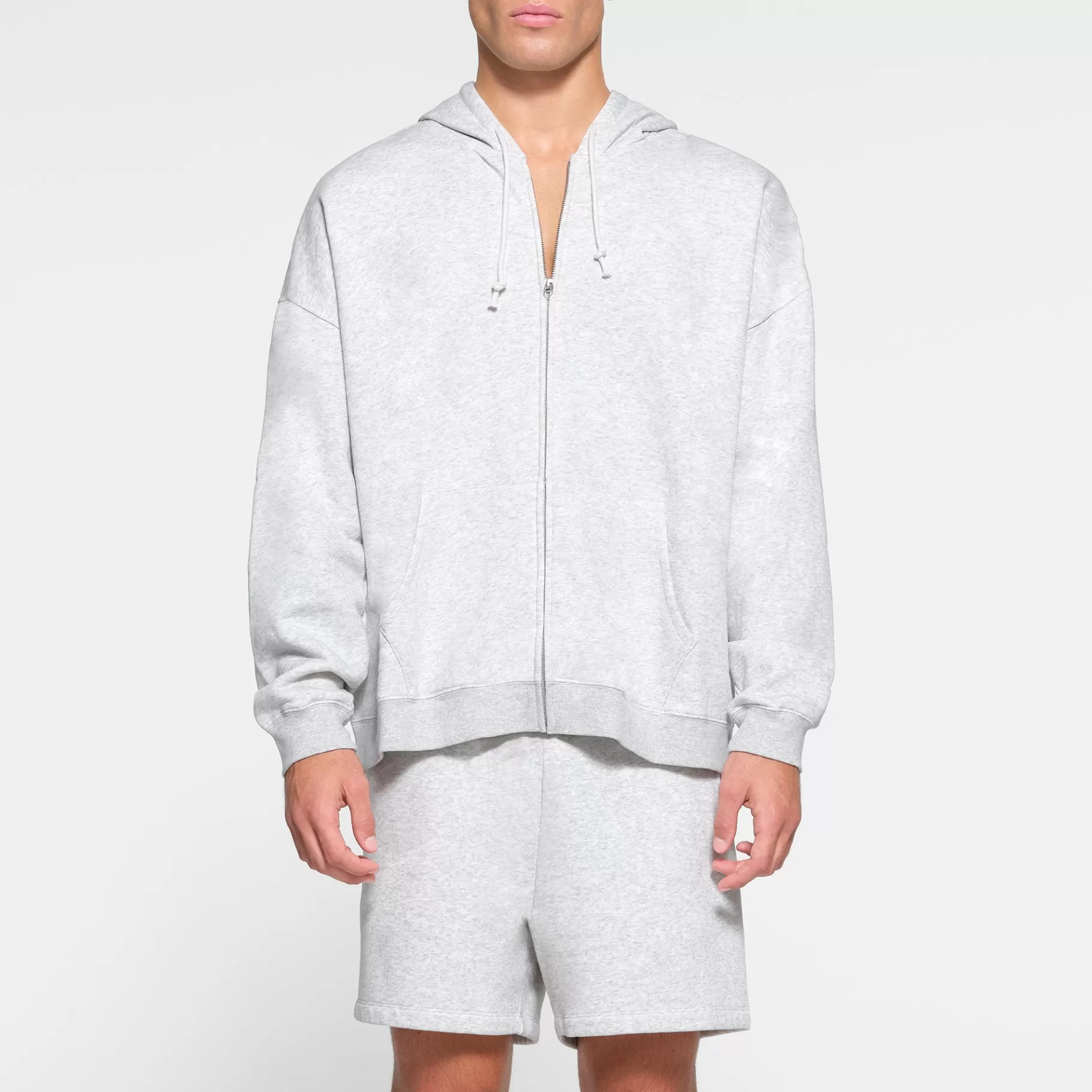 Skims loungewear*FLEECE LOUNGE MENS OVERSIZED ZIP UP HOODIE | LIGHT HEATHER GREY LIGHT+HEATHER+GREY