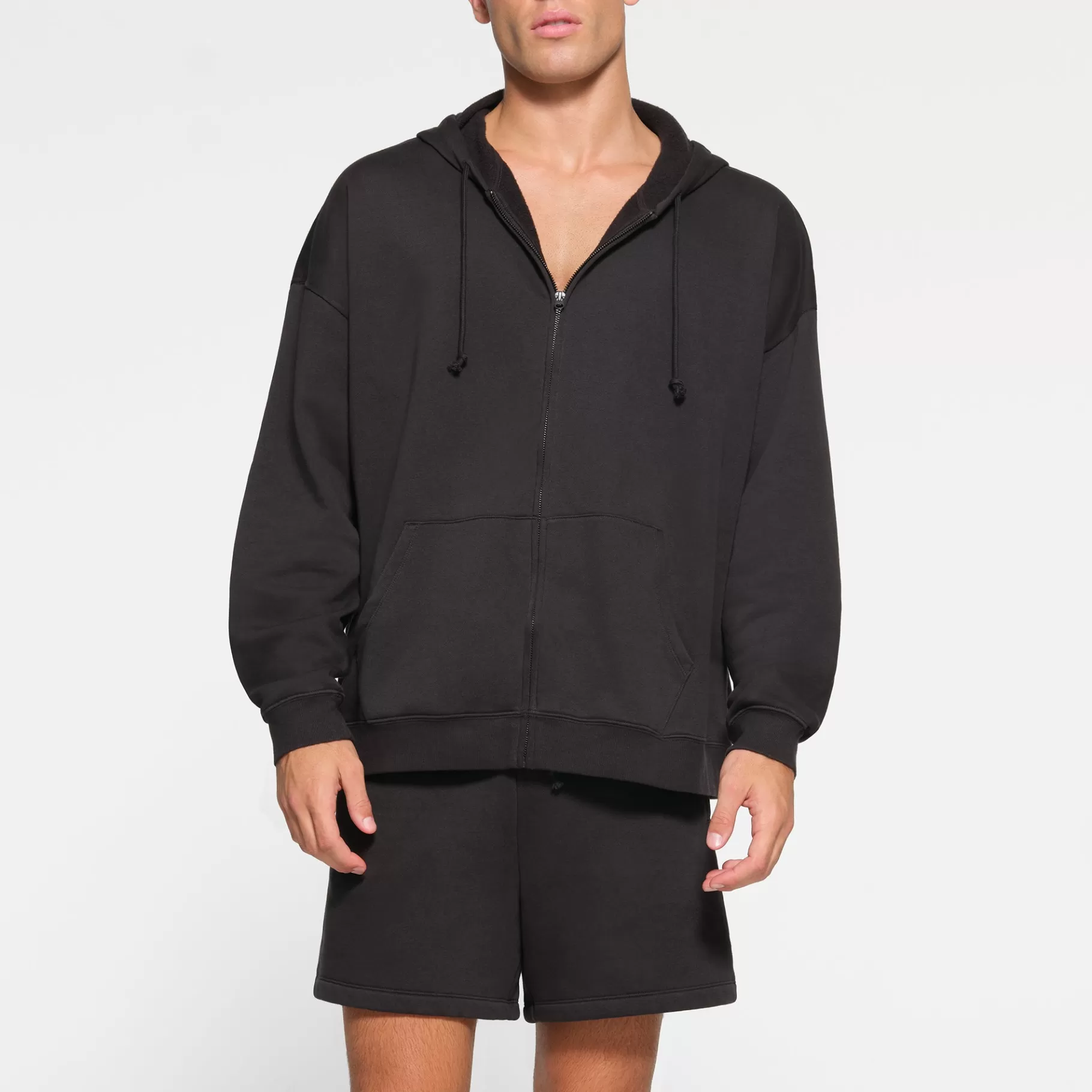 Skims loungewear*FLEECE LOUNGE MENS OVERSIZED ZIP UP HOODIE | WASHED ONYX WASHED+ONYX