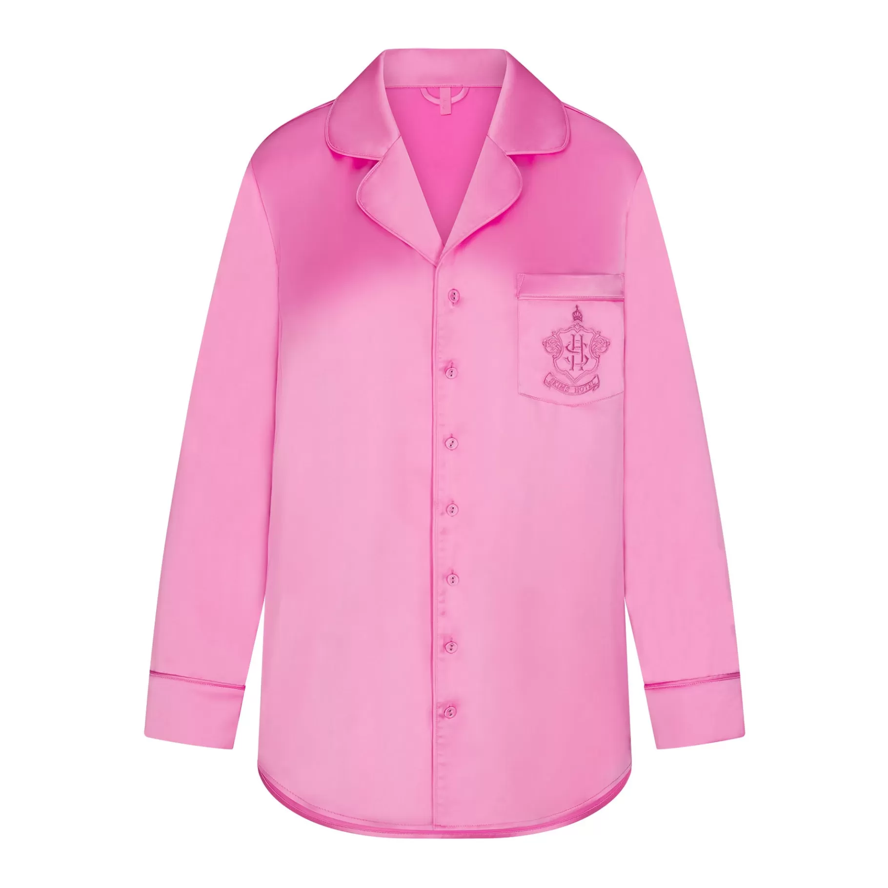 Skims pajamas* HOTEL SHINE BUTTON UP SLEEP DRESS | NEON ORCHID NEON+ORCHID