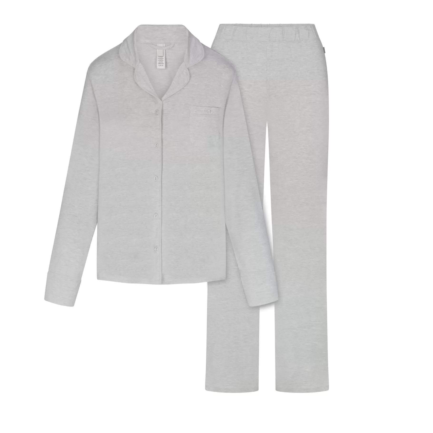Skims pajamas* SLEEP LONG SLEEVE BUTTON UP SET | LIGHT HEATHER GREY LIGHT+HEATHER+GREY