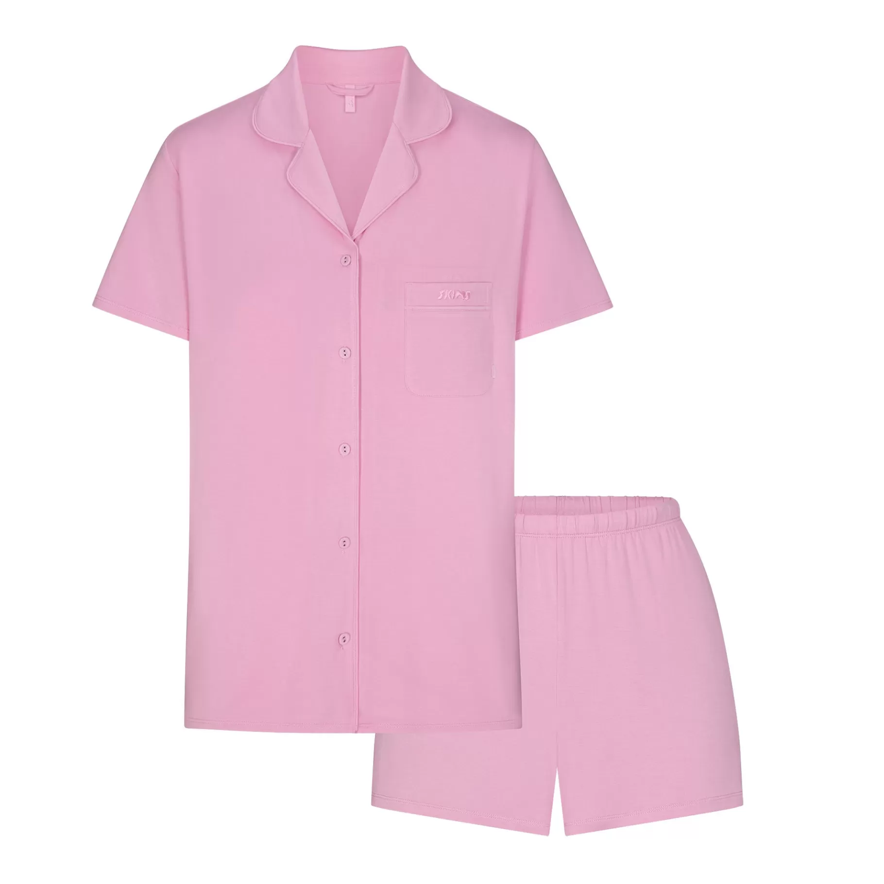 Skims pajamas* SLEEP SHORT SLEEVE BUTTON UP SET | BUBBLE GUM BUBBLE+GUM