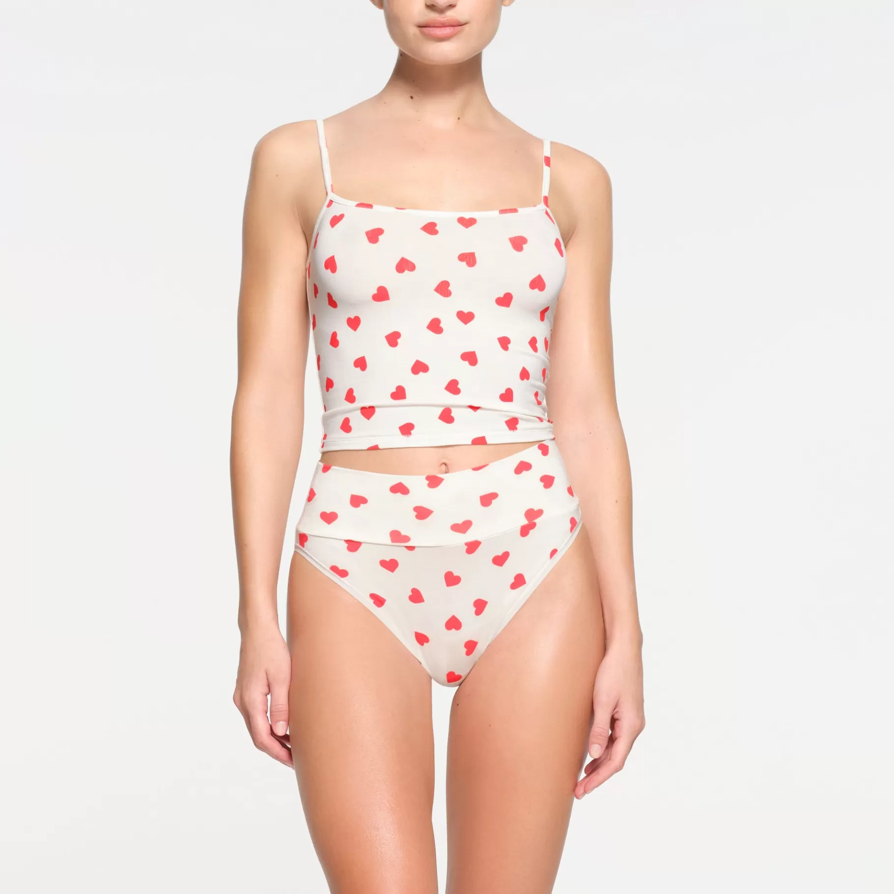 Skims pajamas* SLEEP STRAIGHT NECK CROPPED CAMI | RUBY AND MARBLE HEART RUBY+AND+MARBLE+HEART